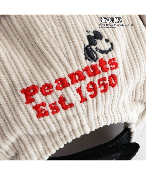 PEANUTS(ピーナッツ)の「【PEANUTSコラボ】 刺繍フライトキャップ(ハット・キッズ・レインボー/キナリ・50/54/58)」の6枚目の写真