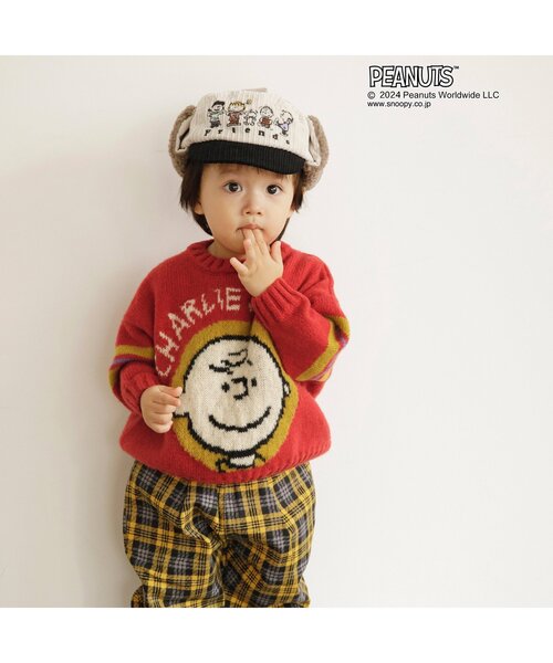 PEANUTS(ピーナッツ)の「【PEANUTSコラボ】 刺繍フライトキャップ(ハット・キッズ・レインボー/キナリ・50/54/58)」の8枚目の写真
