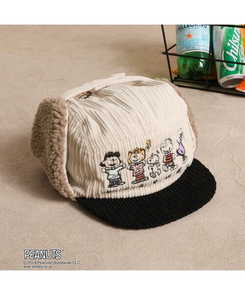 PEANUTS(ピーナッツ)の「【PEANUTSコラボ】 刺繍フライトキャップ(ハット・キッズ・レインボー/キナリ・50/54/58)」の14枚目の写真