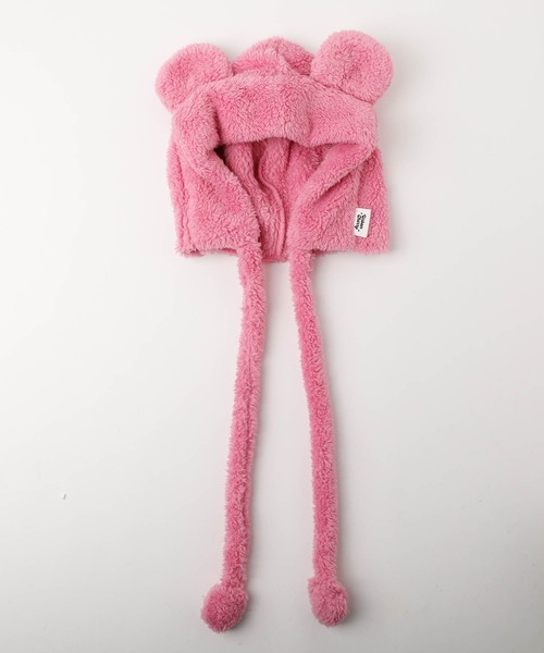 URBAN CHERRY(アーバンチェリー)の「【Mielボアシリーズ】ポンポン紐付きくま耳キャップ(ハット・キッズ・ピンク/ブラウン/アイボリー・FREE)」の22枚目の写真