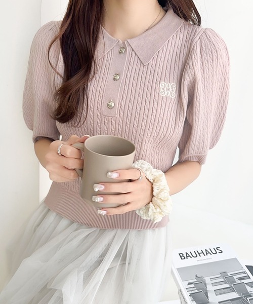 セール】【mily bilet】知的フェミニンで好印象をプラス。胸刺繍