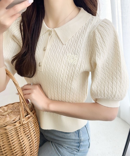 セール】【mily bilet】知的フェミニンで好印象をプラス。胸刺繍