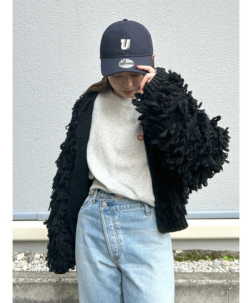 Ungrid（アングリッド）の「ループヤーンニットカーデ（カーディガン/ボレロ・レディース・アイボリー/ブラック・FREE）」の3枚目の写真