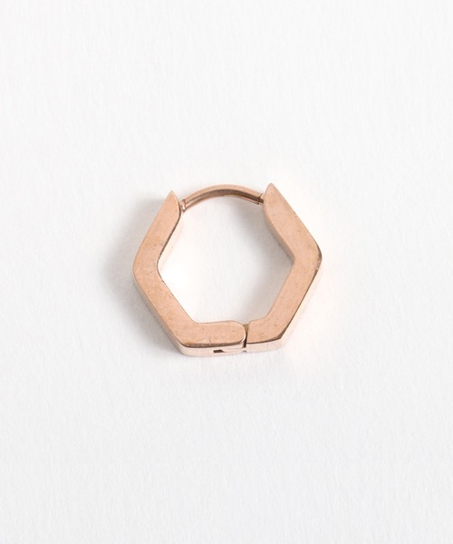ANCHOR（アンカー）の「フープピアス 六角（ピアス（片耳用）・メンズ・ゴールド/ブラック/シルバー・FREE）」の9枚目の写真