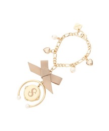 & chouette（アンドシュエット）の「ハートビジュー付きカラーイニシャルバッグチャーム S（キーホルダー）」