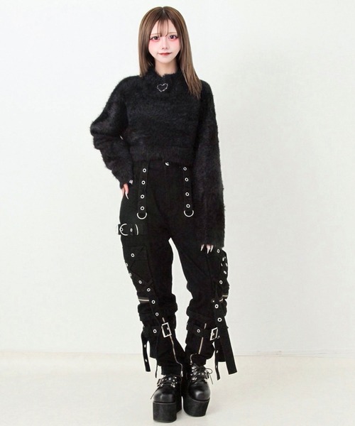 Deviants(ディビアンツ)の「2WAYボンデージデニムパンツ(デニムパンツ・レディース・ブラック/チャコールグレー・MEDIUM/LARGE/LL)」の4枚目の写真