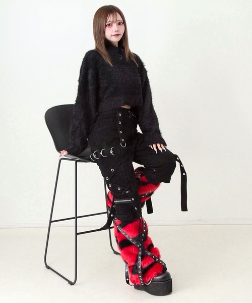 Deviants(ディビアンツ)の「2WAYボンデージデニムパンツ(デニムパンツ・レディース・ブラック/チャコールグレー・MEDIUM/LARGE/LL)」の8枚目の写真