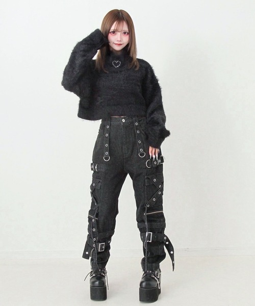 Deviants(ディビアンツ)の「2WAYボンデージデニムパンツ(デニムパンツ・レディース・ブラック/チャコールグレー・MEDIUM/LARGE/LL)」の10枚目の写真