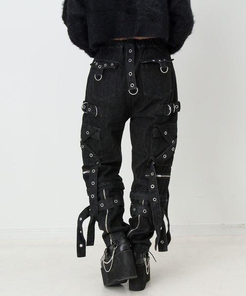 Deviants(ディビアンツ)の「2WAYボンデージデニムパンツ(デニムパンツ・レディース・ブラック/チャコールグレー・MEDIUM/LARGE/LL)」の11枚目の写真