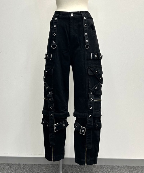 Deviants(ディビアンツ)の「2WAYボンデージデニムパンツ(デニムパンツ・レディース・ブラック/チャコールグレー・MEDIUM/LARGE/LL)」の13枚目の写真