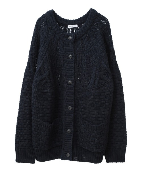 CRAFT STANDARD BOUTIQUE(クラフトスタンダードブティック)の「ざっくり柄Mixケーブルニットカーディガン(カーディガン/ボレロ・レディース・アイボリー/ネイビー/レッド・FREE)」の13枚目の写真