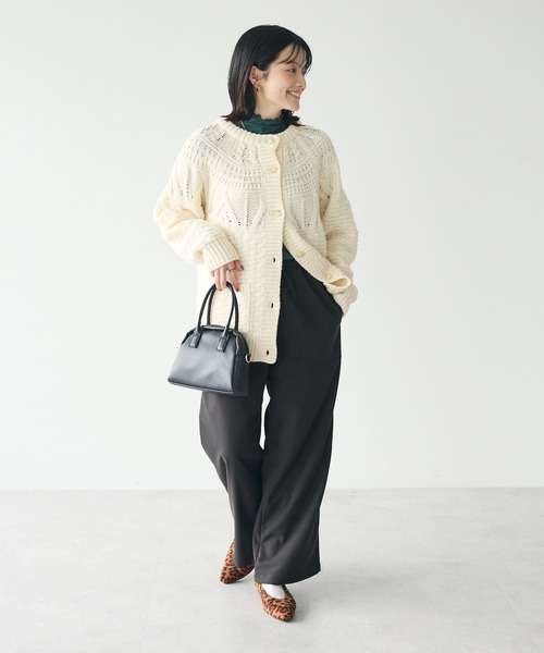 CRAFT STANDARD BOUTIQUE(クラフトスタンダードブティック)の「ざっくり柄Mixケーブルニットカーディガン(カーディガン/ボレロ・レディース・アイボリー/ネイビー/レッド・FREE)」の22枚目の写真