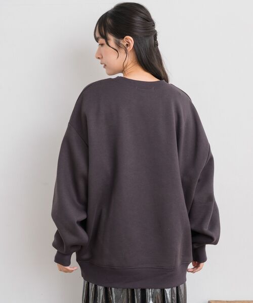 RETRO GIRL（レトロガール）の「箔プリントトレーナー（Tシャツ/カットソー・レディース・チャコールグレー/ナチュラル・FREE）」の18枚目の写真