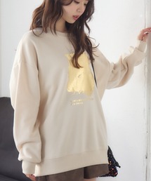 RETRO GIRL | 箔プリントトレーナー(Tシャツ/カットソー)