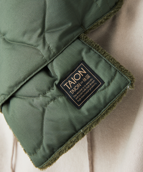 TAION(タイオン)の「TAION / タイオン ミリタリー リバーシブル ダウンマフラー TAION-R201 ML-1(マフラー・メンズ・チャコールグレー/オリーブ/カーキ/ブラック・FREE)」の16枚目の写真