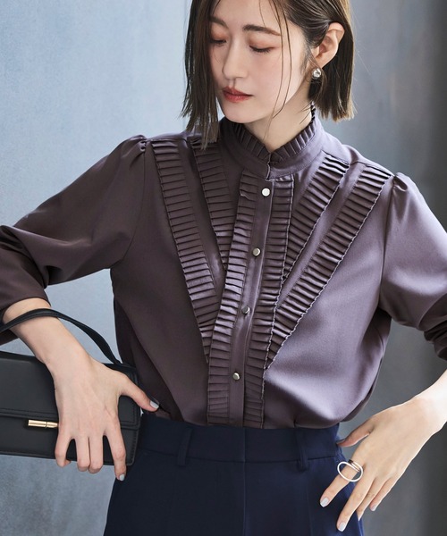 2022年♡美品♡ルネ 袖刺繍 ブラウス シャツ バイカラー サイドライン 34 2022年♡美品♡ルネ 袖刺繍 ブラウス シャツ バイカラー サイドライン 34