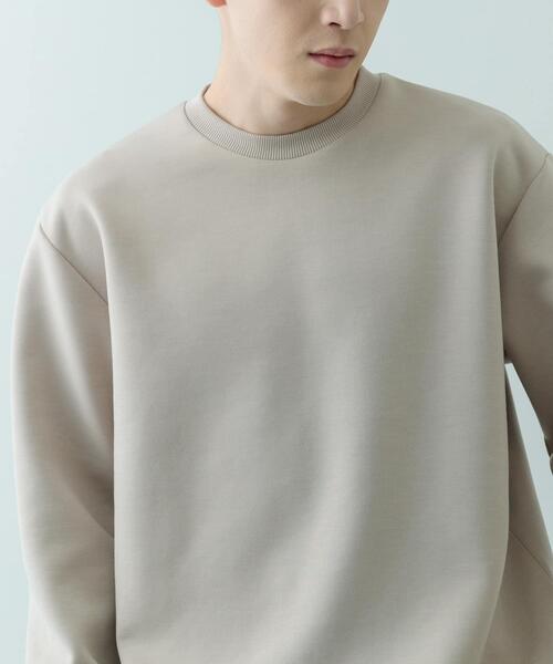 ITEMS URBANRESEARCH（アイテムズ アーバンリサーチ）の「ストレッチダンボール クルーネックプルオーバー（スウェット・メンズ・ブラウン/ブラック/イエロー/ベージュ・LARGE/MEDIUM）」の5枚目の写真