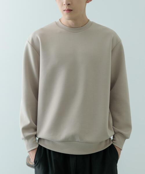 ITEMS URBANRESEARCH（アイテムズ アーバンリサーチ）の「ストレッチダンボール クルーネックプルオーバー（スウェット・メンズ・ブラウン/ブラック/イエロー/ベージュ・LARGE/MEDIUM）」の6枚目の写真