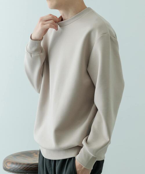 ITEMS URBANRESEARCH（アイテムズ アーバンリサーチ）の「ストレッチダンボール クルーネックプルオーバー（スウェット・メンズ・ブラウン/ブラック/イエロー/ベージュ・LARGE/MEDIUM）」の7枚目の写真