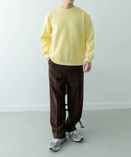 ITEMS URBANRESEARCH(アイテムズ アーバンリサーチ)の「ストレッチダンボール クルーネックプルオーバー(スウェット・メンズ・ブラウン/ブラック/イエロー/ベージュ・LARGE/MEDIUM)」の12枚目の写真
