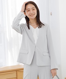 formformaフォルムフォルマノーカラージャケット7号 form forma セットアップ 「前ファスナー」「喪服」ノーカラー