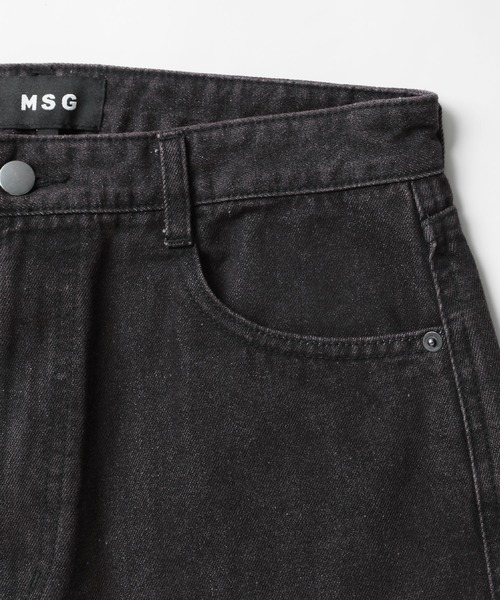 MSG（エムエスジー）の「12ozヴィンテージ加工ロゴ切替バギーワイドデニム【UNISEX】（デニムパンツ・メンズ・ブラック/ブルー/ブラウン・S/M/L/XL）」の12枚目の写真