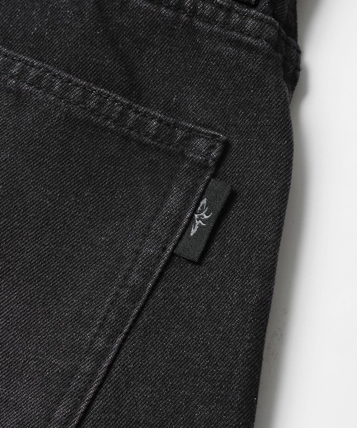 MSG（エムエスジー）の「12ozヴィンテージ加工ロゴ切替バギーワイドデニム【UNISEX】（デニムパンツ・メンズ・ブラック/ブルー/ブラウン・S/M/L/XL）」の16枚目の写真