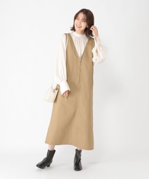 studio CLIP | フロントジップジャンパースカート[プチサイズあり]《CLIP denim》(ジャンパースカート)