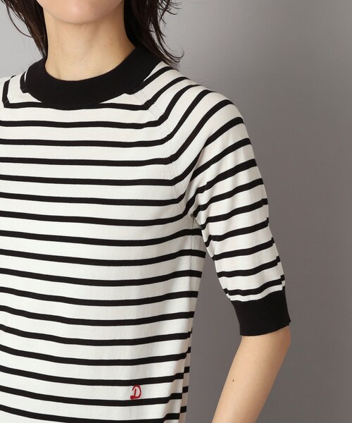 DRESSTERIOR（ドレステリア）の「◆【洗える】マルチボーダーハーフスリーブニット（ニット/セーター・レディース・ブラック系2/グリーン系3/ブラウン系その他3・34/36/38）」の12枚目の写真