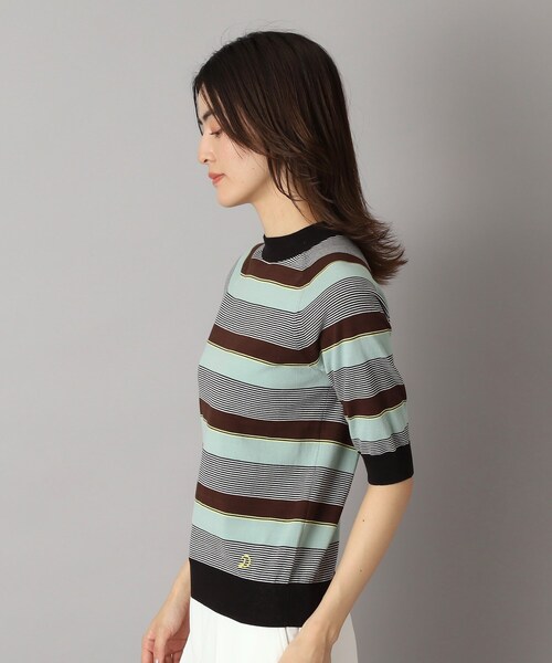 DRESSTERIOR（ドレステリア）の「◆【洗える】マルチボーダーハーフスリーブニット（ニット/セーター・レディース・ブラック系2/グリーン系3/ブラウン系その他3・34/36/38）」の17枚目の写真