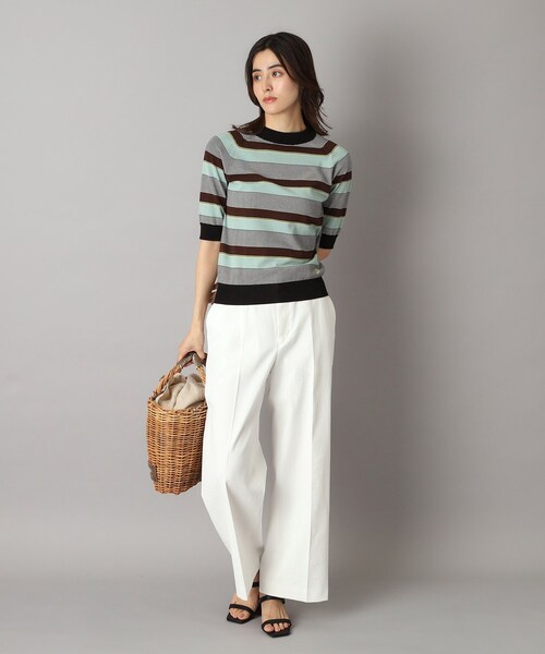 DRESSTERIOR（ドレステリア）の「◆【洗える】マルチボーダーハーフスリーブニット（ニット/セーター・レディース・ブラック系2/グリーン系3/ブラウン系その他3・34/36/38）」の20枚目の写真