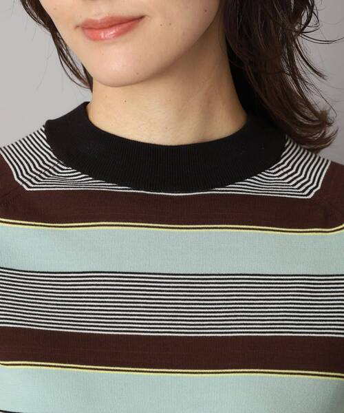 DRESSTERIOR（ドレステリア）の「◆【洗える】マルチボーダーハーフスリーブニット（ニット/セーター・レディース・ブラック系2/グリーン系3/ブラウン系その他3・34/36/38）」の21枚目の写真