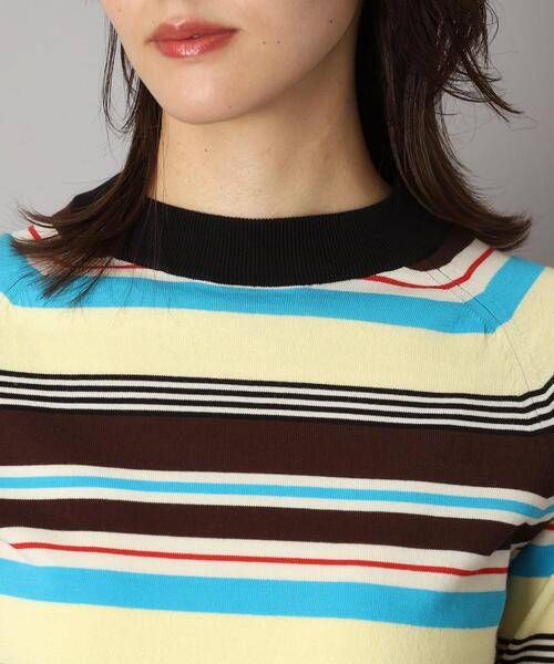 DRESSTERIOR（ドレステリア）の「◆【洗える】マルチボーダーハーフスリーブニット（ニット/セーター・レディース・ブラック系2/グリーン系3/ブラウン系その他3・34/36/38）」の4枚目の写真