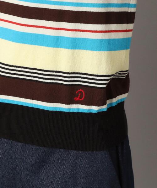 DRESSTERIOR（ドレステリア）の「◆【洗える】マルチボーダーハーフスリーブニット（ニット/セーター・レディース・ブラック系2/グリーン系3/ブラウン系その他3・34/36/38）」の6枚目の写真