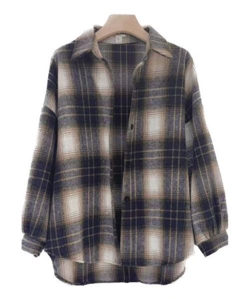 B'day（ビーデイ）の「【 B'day / ビーデー 】レディースソフトネル レトロチェックシャツ（シャツ/ブラウス・レディース・モカ/ネイビー/ブラウン/レッド/ブルー/ブラック・FREE）」の8枚目の写真