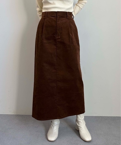 コーデュロイロングナロースカート（スカート）｜1chaku