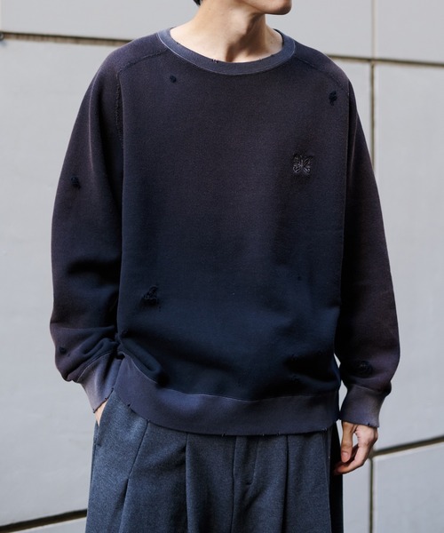 【NEEDLES】別注 2-Tone CrewNeck Sweat Shirts 2色展開 Needles 2-Tone Crew Neck Sweat Shirt - Cotton French Terry