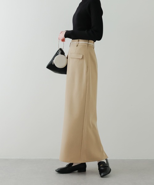 SENSE OF PLACE by URBAN RESEARCH(センスオブプレイスバイアーバンリサーチ)の「フロントポケットペンシルスカート(スカート・レディース・ベージュ/チャコールグレー・SMALL/MEDIUM)」の5枚目の写真