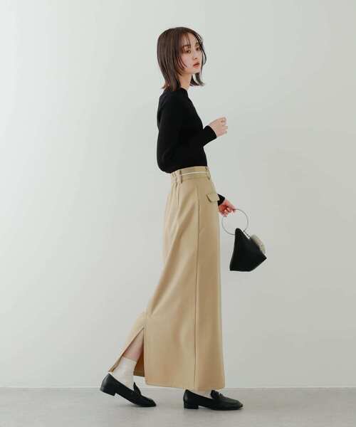 SENSE OF PLACE by URBAN RESEARCH(センスオブプレイスバイアーバンリサーチ)の「フロントポケットペンシルスカート(スカート・レディース・ベージュ/チャコールグレー・SMALL/MEDIUM)」の8枚目の写真