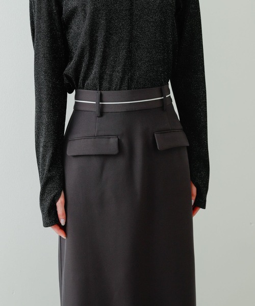 SENSE OF PLACE by URBAN RESEARCH(センスオブプレイスバイアーバンリサーチ)の「フロントポケットペンシルスカート(スカート・レディース・ベージュ/チャコールグレー・SMALL/MEDIUM)」の19枚目の写真
