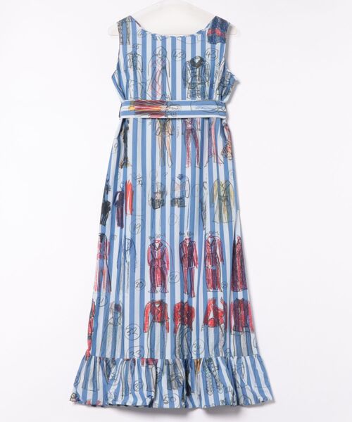 Vivienne Westwood（ヴィヴィアンウエストウッド）の「ﾛﾝﾄﾞﾝｽﾄﾗｲﾌﾟLine Up Printﾍﾑﾌﾘﾙﾄﾞﾚｽ（ワンピース・レディース・ブルー系・FREE）」の2枚目の写真