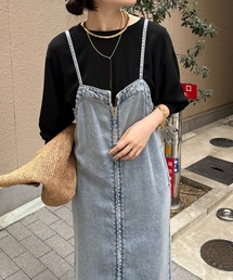 【新色追加】袖リブバックボタンジョーゼットプルオーバー