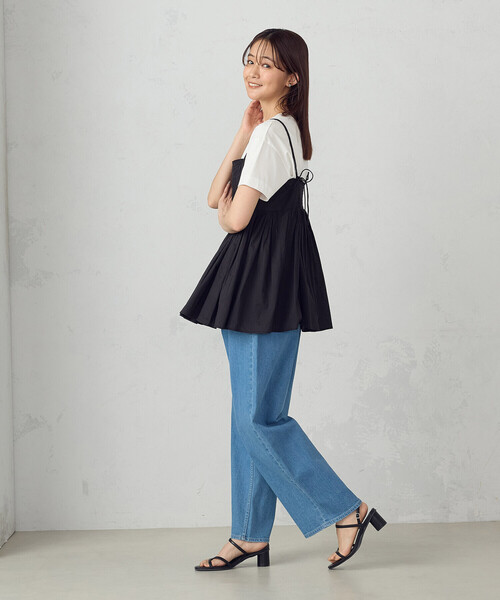 COMME CA ISM（コムサイズム）の「ボックスシルエット クロップド丈 Ｔシャツ（Tシャツ/カットソー・レディース・カーキ/ベージュ/ブラック/ホワイト・MEDIUM/LARGE）」の18枚目の写真