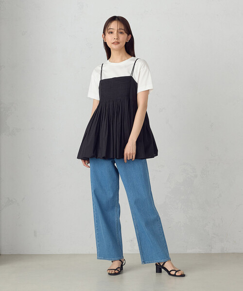 COMME CA ISM（コムサイズム）の「ボックスシルエット クロップド丈 Ｔシャツ（Tシャツ/カットソー・レディース・カーキ/ベージュ/ブラック/ホワイト・MEDIUM/LARGE）」の19枚目の写真