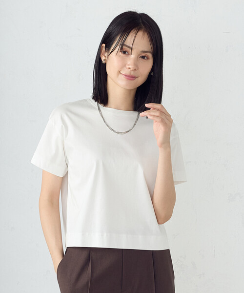 enfold クロップドTシャツ　ホワイト セール】クロップド Tシャツ（Tシャツ/カットソー）｜COMME CA