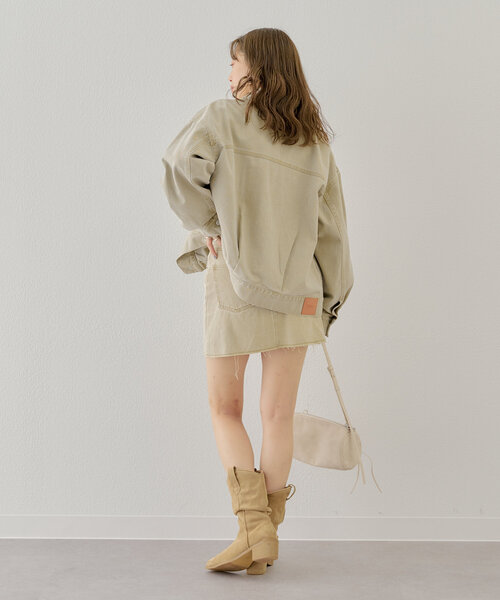 Chico（チコ）の「【2サイズ展開/セットアップ対応】カットオフデニムミニスカート（スカート・レディース・キャメル/ベージュ/ネイビー・SMALL/MEDIUM）」の20枚目の写真