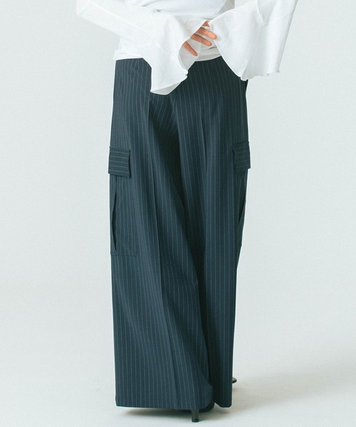 ROSE BUD(ローズバッド)の「(CREOLME)SUITING WIDE PANTS(その他パンツ・レディース・ネイビー/ベージュ・S/M)」の5枚目の写真