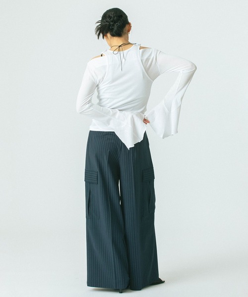 ROSE BUD(ローズバッド)の「(CREOLME)SUITING WIDE PANTS(その他パンツ・レディース・ネイビー/ベージュ・S/M)」の10枚目の写真