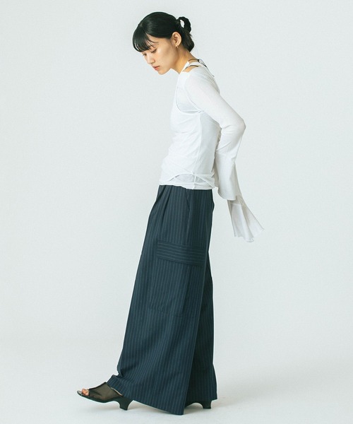 ROSE BUD(ローズバッド)の「(CREOLME)SUITING WIDE PANTS(その他パンツ・レディース・ネイビー/ベージュ・S/M)」の12枚目の写真