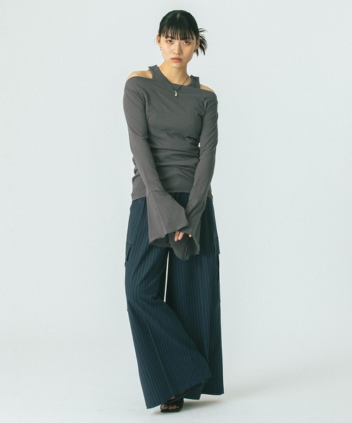 ROSE BUD(ローズバッド)の「(CREOLME)SUITING WIDE PANTS(その他パンツ・レディース・ネイビー/ベージュ・S/M)」の14枚目の写真